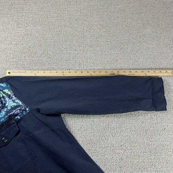 DG2 Diane Gilman Plus Sized Sequined Jacket Blue Women’s Size 2X - Picture 6 of 7